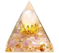Pyramide Orgonite Fleur de Lotus Doré Doré