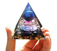 Pyramide Orgonite Lapis Lazuli faite à la main, sphère de cristal avec pierre d'obsidienne, Protection d'énergie Reiki, Chakra Orgone de guérison