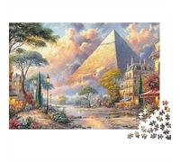 Pyramide Paysage au Coucher du Soleil Puzzle 1000 Pièces Papier Puzzle pour Adultes Jeu de Puzzle 1000 Pièces Décoration Détente 52x38cm/1000pcs