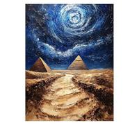 Pyramide Peinture Numero Adulte Architecture Kit Peinture par Numero Adulte 100 x 135 cm, Activité Manuelle Enfant Canvas Painting, Paint by Numbers avec Acrylic Paint et pinceaux, Cadeau LSJ-2051