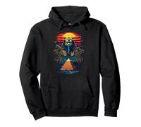 Pyramide pharaon égyptienne rétro coucher de soleil désert Vibe Sweat à Capuche