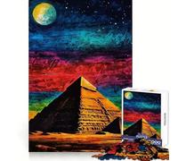 Pyramide sous Le Ciel Nocturne Puzzle de 1000 pièces pour Adultes Jeu de réflexion Découpe précise Pièce d'art de qualité (38x26cm)