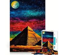 Pyramide sous Le Ciel Nocturne Puzzle de 1000 pièces pour Adultes Jeu de réflexion Découpe précise Pièce d'art de qualité (38x26cm)
