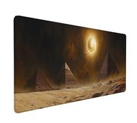 Pyramide Tapis de Souris XXL 600 x 300mm, Tapis Souris Jaune sous Main Bureau avec Bords Cousus, Imperméable Mouse Pad Base en Caoutchouc Antidérapant Surface pour Gamer, PC, Cadeau Femme -lsy26030B