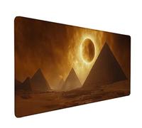 Pyramide Tapis de Souris XXL 80 x 30 cm, Tapis Souris Jaune sous Main Bureau avec Bords Cousus, Imperméable Mouse Pad Base en Caoutchouc Antidérapant Surface pour Gamer, PC, Cadeau Femme -lsy2603LH