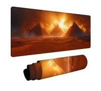 Pyramide Tapis de Souris XXL, Grand Sous Main Bureau 700x400x3mm Coucher De Soleil, Haute Précision et Vitesse Mouse Pad, Desk Mat avec Base en Caoutchouc, Gaming Accessoire, pour Bureau Laptop K-9134