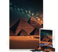 Pyramides au Coucher du Soleil à Gizeh Puzzle 1000 pièces pour Adolescents Jeu de logique et de résolution Découpe précise Cadeau Exceptionnel (38x26cm)
