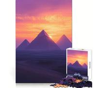 Pyramides au Coucher du Soleil Puzzle de 1000 pièces pour Adultes Jeu Intelligent Activité à Domicile Découpe précise Décoration Murale (50x75cm)