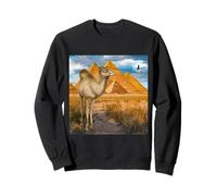 Pyramides de Chameau Égypte Hawk dans Un Ciel Bleu au-Dessus du désert Art Sweatshirt