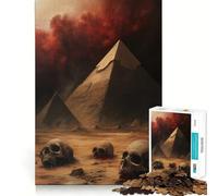 Pyramides de Gizeh et crânes Puzzle de 1000 pièces pour Adultes Jeu de réflexion et de détente pour Les fêtes (50x75cm)