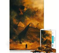 Pyramides de Gizeh Puzzle de 1000 pièces pour Adolescents Stimule la mémoire, apaisement, Bords tendus, Cadeau de qualité supérieure (38x26cm)