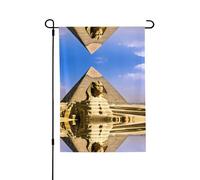 Pyramides d'Égypte Drapeau de jardin double face 71,1 x 101,6 cm (léger) - Impression intégrale vibrante pour cour, jardin, terrasse ou porche