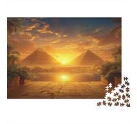 Pyramides d'Egypte Puzzle 1000 Pièces avec Clic Parfait, Puzzles pour Adultes Concentration Training Puzzle pour La Décoration Murale Et Les Cadeaux, Secret Santa Original 52x38cm/