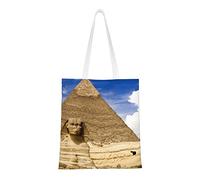 Pyramides d'Égypte Sac fourre-tout réutilisable en toile pour courses, courses, livres, cadeaux