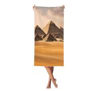 Pyramides d'Égypte - Serviette de plage en velours doux et léger - Séchage rapide - Pour plage, piscine, gym, yoga