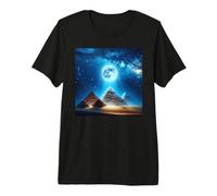 Pyramides d'Égypte sous la Pleine Lune T-Shirt Haut de Gamme