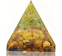 Pyramides d'orgonite avec péridot et yeux de tigre, cristal de guérison, pyramide de cristal curatif, protection contre les émissions électroniques, reiki, énergie positive, méditation des chakras