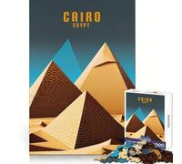 Pyramides du Caire,Égypte Puzzle 1000 pièces pour Adultes Jeu de stratégie et de Loisirs Ajustement précis (50x75cm)