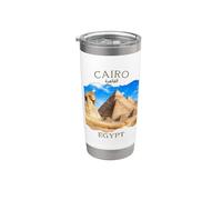 Pyramides du Caire en Egypte « Le Caire » en vacances arabes égyptiennes Gobelet isotherme en acier inoxydable double paroi