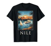 Pyramides du Nil Égypte Croisière sur Le fleuve Scène Paysage désert T-Shirt