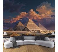 Pyramides Égyptiennes Papier Peint Décoratif, Photos Hyperréalistes Papier Peint En Soie, Convient Pour Salons, Chambres, Salles De Bains Murs De Bureaux, Facile Nettoyer Durable 450X315 Cm