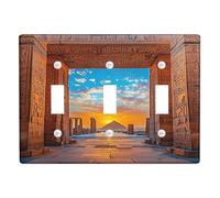 Pyramides égyptiennes pour interrupteur - Scène de désert coucher de soleil pour décoration d'intérieur - Plaques murales en thermoplastique - Taille standard - Triple bascule
