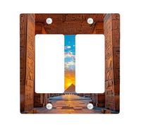 Pyramides égyptiennes pour interrupteur - Scène du désert coucher de soleil pour décoration d'intérieur - Plaques murales en thermoplastique - Taille standard - Double bascule
