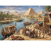 Pyramides et Nil en Égypte Puzzle 1000 Pièces Adultes Et Enfants, Anti-Stress,Détente,Premium,Casse-tête,Carton,Dès 14 Ans,Déco Murale,Jeu Éducatif,Défi 52x38cm