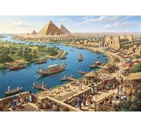 Pyramides et Nil en Égypte Puzzle en Bois 1000 Pièces Adultes Et Enfants,Déco Murale,Anti-Stress,Premium,Bois,Défi, Jeu Éducatif,Dès 14 Ans,Détente,Casse-tête (75x50cm)