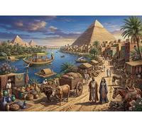 Pyramides et Nil en Égypte Puzzle en Bois 1000 Pièces Adultes Et Enfants,Premium,Bois,Anti-Stress,Défi,Jeu Éducatif,Déco Murale, Dès 14 Ans,Détente,Casse-tête (75x50cm)