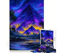 Pyramides la Nuit Puzzle de 1000 pièces pour Adolescents Jeu de logique et de détente Découpe précise (50x75cm)