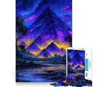 Pyramides la Nuit Puzzle de 1000 pièces pour Adolescents Jeu de logique et de détente Découpe précise (50x75cm)