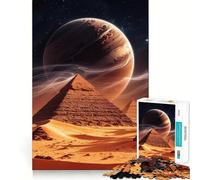 Pyramides sous Un Ciel Extraterrestre Puzzle de 1000 pièces pour Adultes Améliore la mémoire et Le Plaisir de Jouer Ensemble Bords précis Cadeau saisonnier (38x52cm)