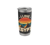 Pyramides vintage I Love Egypt Sunset Gobelet isotherme en acier inoxydable double paroi