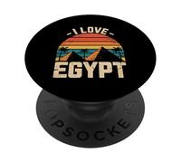 Pyramides Vintage I Love Egypt Sunset PopSockets PopGrip Adhésif