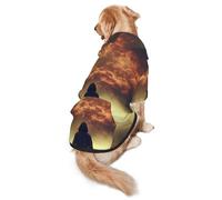 Pyramids in Flames Sweat à capuche pour chiens de taille moyenne et grande - Vêtement en polyester doux pour toutes les saisons