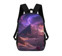 Pyramids in The Desert with Roses Sacs À Dos Imprimés En 3D Pour Enfants 17inch Sacs À Dos Tendance Et Décontractés Pour La Journée, Sacs De Voyage, Sacs À Dos D'extérieur Pour Garçons Et Filles