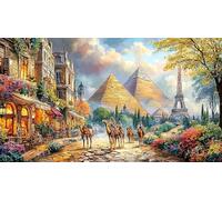 Pyramids-of-Egypt Puzzle 1000 pièces Défi de Jeu éducatif Jeu Familial Amusant & Stimulant Cadeau pour Femmes et Hommes à des Fins de Relaxation 70x50/1000 pièces