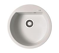 Pyramis Alazia (Ø 51) 1B Neige Pyragranite-Spüle Évier Rond Granit Encastré