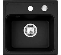 Pyramis Camea évier en granit 40x40 cm noir 070013501