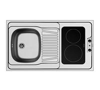 Pyramis Couverture PANTRYABLE, 1B 1D, 100 x 60 x 5,5, vitrocéramique en acier inoxydable lisse avec 2 zones de cuisson différentes en vitrocéramique, réversible