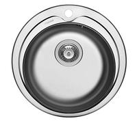 Pyramis Évier de cuisine rond Chromé 48,5 x 48,5 cm