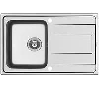 Évier 79x50cm Encastré Alea en Acier Inoxydable 1 Lavabo 2x Trou de Robinet