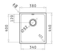 Pyramis Évier en Acier Inoxydable Inox Évier Également à Fleur Lydia 34 x 40