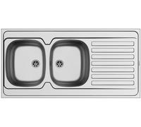 Pyramis International Évier Encastré Double 2 Bassins 120x60 cm Inox