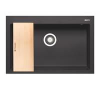 Pyramis Istros évier en granit 76x50 cm noir C070219011WD