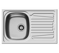 Pyramis Sparta 79 x 50 Évier Encastré en Acier Inoxydable Lisse Réversible