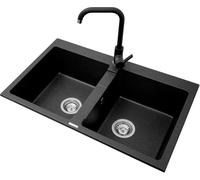 Pyramis Sparta évier en granit 78x50 cm noir 070053201