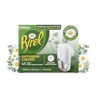 Pyrel Diffuseur Electrique Liquide - Répulsif Moustiques 45 Nuits - Parfum Eucalyptus -1 Diffuseur et 1 Recharge de 32ml