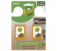 Pyrel Gels Parfumés Senteur Patchouli et Notes Boisées - Parfume Les Vêtements - Jusqu'à 3 Mois d'Efficacité - 2 Gels